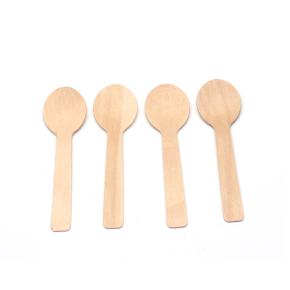 Disposable Wood mini Round Spoon 100mm