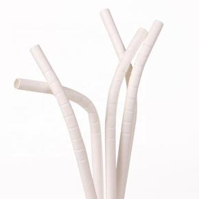 Disposable white color bendy drinking paper straws