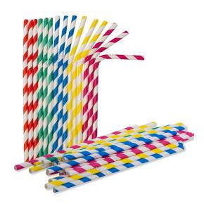 Disposable stripe color bendy drinking paper straws 