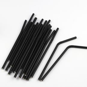 Black flexible disposable cold drink paper straw