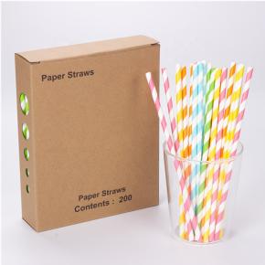 Mixed color 200pcs/box paper straw 