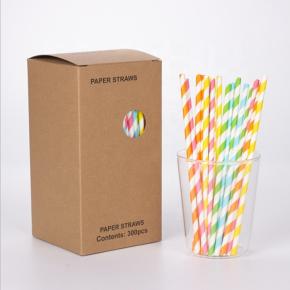 Mixed color 500pcs/box paper straw 