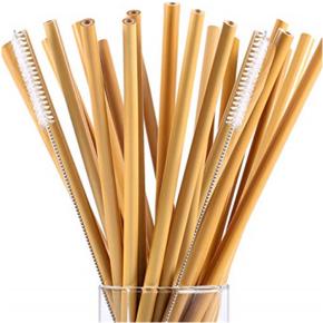 Yellow Color Bamboo Straw 