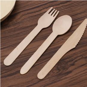 160mm Disposable wooden cutlery