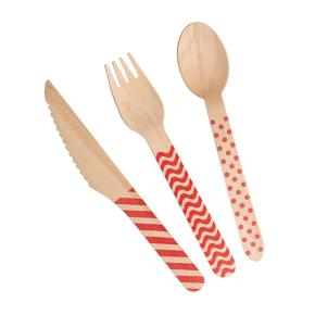 Colorful Disposable wooden cutlery  