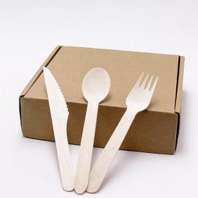 Box Package Wood Cutlery Set  