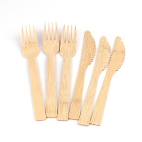 Disposable bamboo fork+knife 