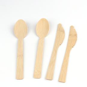 Disposable bamboo spoon+knife 