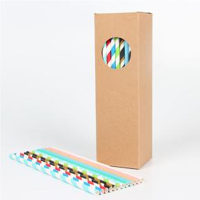 Mixed color 100pcs/box paper straw 