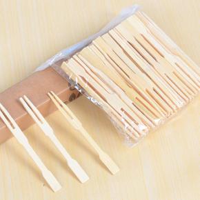 ​Wholesale Biodegradable Bamboo Natural Fruit Forks For Cake Opp Bag Pacakge 