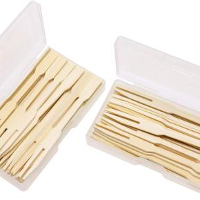 Bamboo Cake Mini Forks 9mm Used For Dessert Carton Box Package 