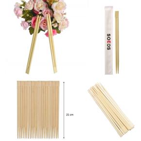 Custom printed 21cm disposable bamboo chopsticks paper wrapped