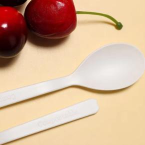 CPLA White Biodegradable Soup Spoon